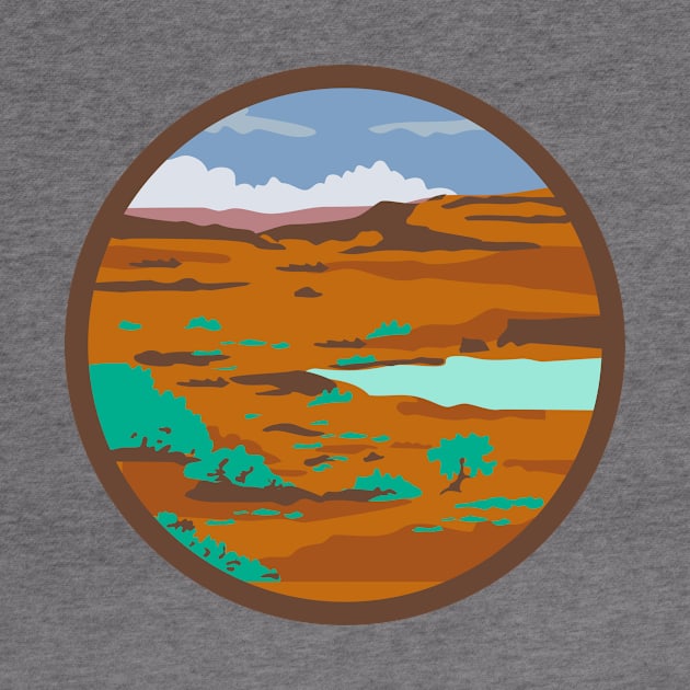 Desert Scene Circle Retro by patrimonio